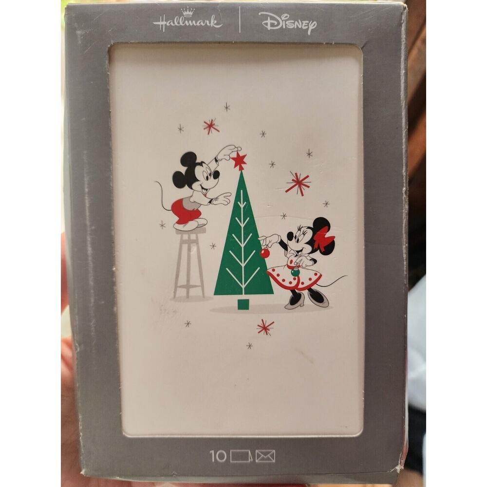 Hallmark Mickey And Minnie Christmas Cards Disney 10 Pack Holiday Greetings Gift